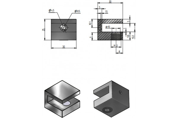 Полка STWORKI Glass Shelf 100 полкодержатели черные