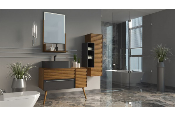 Тумба с раковиной STWORKI Zelena 100 anthracite