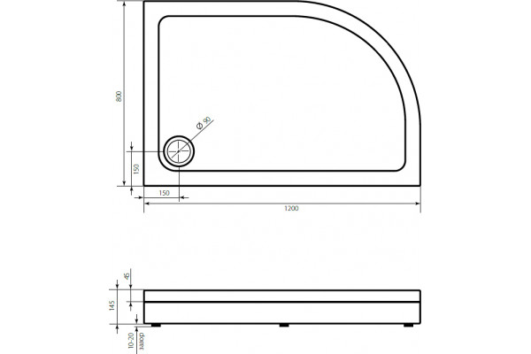 Душевой уголок STWORKI Лунд 120x80 R профиль хром матовый, с поддоном Хельсинки