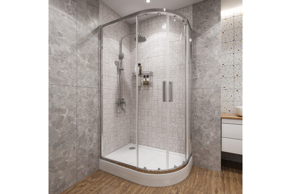 Душевой уголок STWORKI Лунд 120x80 L профиль хром матовый, с поддоном Хельсинки