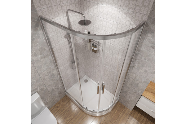 Душевой уголок STWORKI Лунд 120x80 L профиль хром матовый, с поддоном Хельсинки
