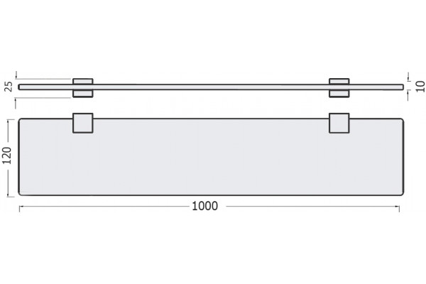 Полка STWORKI Glass Shelf 100 полкодержатели хром