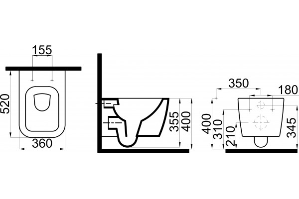 Унитаз подвесной STWORKI Монтре SETK3204-2616 безободковый, с микролифтом