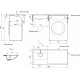 Раковина STWORKI Флом SFnS1200L на стиральную машину, с кронштейном