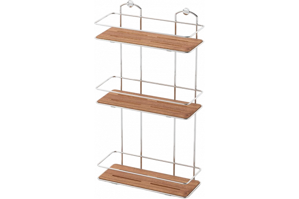 Полка Tekno-tel BK BK077P 3 яруса, хром, светлое дерево