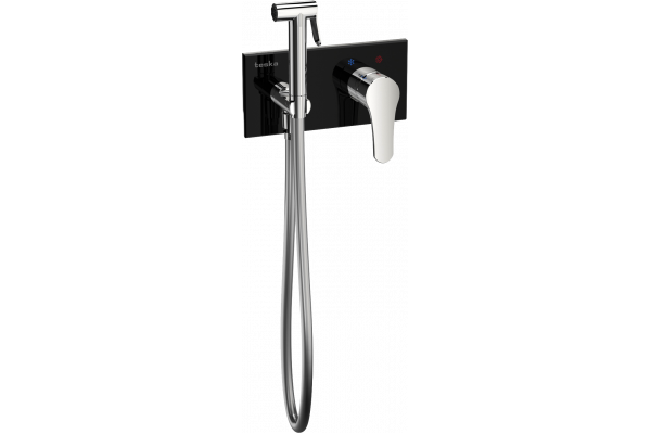 Гигиенический душ Teska Elsa BTK6420B со смесителем, С ВНУТРЕННЕЙ ЧАСТЬЮ, хром, черный