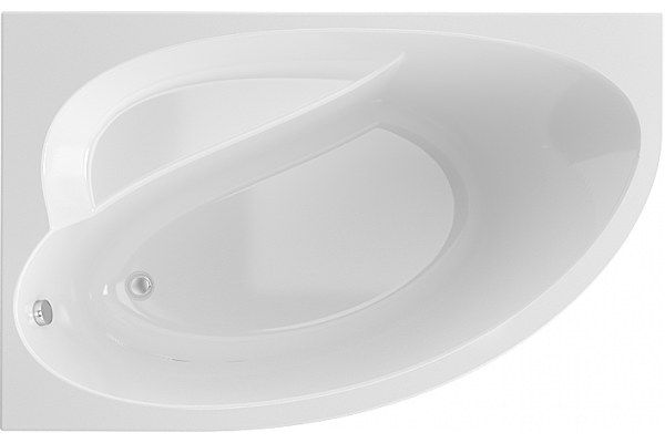 Акриловая ванна Timo Iva 1610 L 160x100 см, угловая, с каркасом, асимметричная
