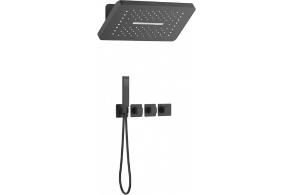 Душевой комплект Timo Petruma SX-5249/03SM С ВНУТРЕННЕЙ ЧАСТЬЮ, с термостатом, матовый черный