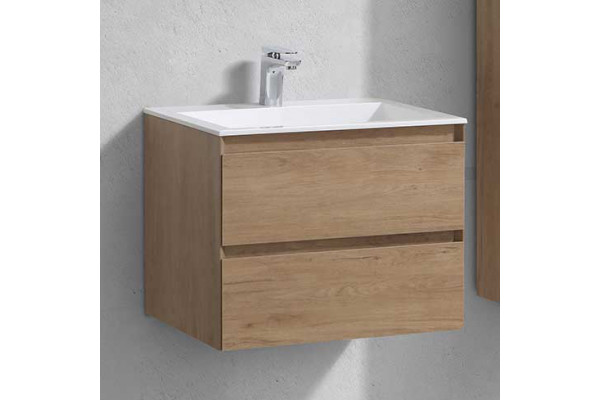 Тумба с раковиной Vincea Luka 60 2 ящика, натуральный дуб