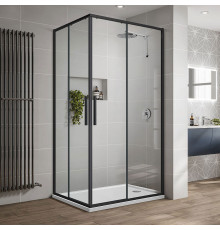 Душевой уголок Vincea Slim-U VSS-2SU8010CLB 100x80 см, профиль матовый черный, стекло прозрачное