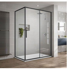 Душевой уголок Vincea Slim-U VSR-2SU9012CLB 120x90 см, профиль матовый черный, стекло прозрачное