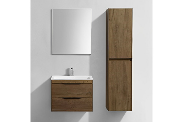 Мебель для ванной Vincea Chiara 2D 60, 2 ящика, дуб табак, с белой раковиной