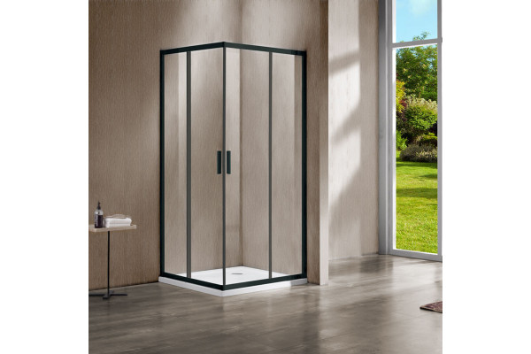 Душевой уголок Vincea Garda VSS-1G100CLB 100x100, профиль чёрный, стекло прозрачное