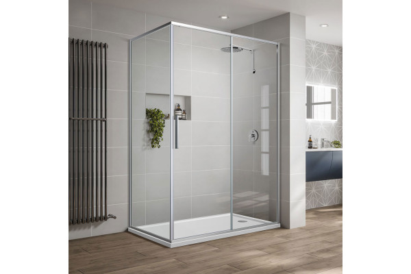 Душевой уголок Vincea Slim-U VSR-2SU9012CL 120x90 см, профиль хром, стекло прозрачное
