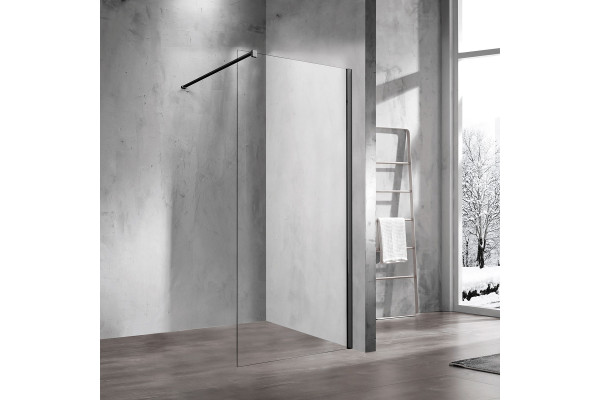 Душевая перегородка Vincea Walk-in VSW-1H100CLB 100 см, профиль матовый чёрный, стекло прозрачное