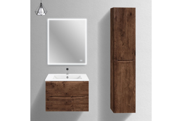 Мебель для ванной Vincea Mia Slim 70, 2 ящика, темное дерево