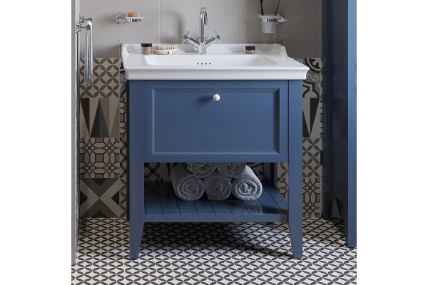 Тумба с раковиной VitrA Valarte 80 стальная синяя