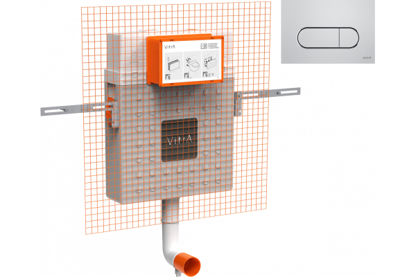 Смывной бачок скрытого монтажа VitrA V12 762-1740-01 + Кнопка смыва VitrA Root Square 740-2280 хром