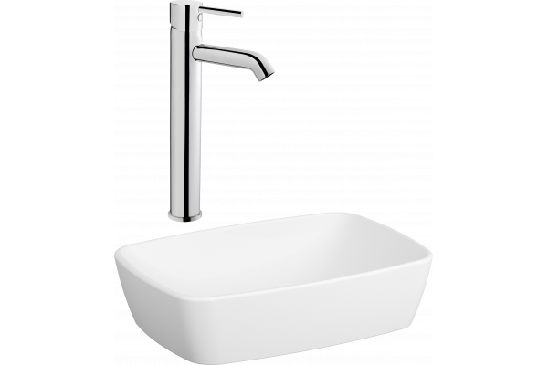 Комплект Раковина VitrA Shift 7075B003 белая + Смеситель VitrA Minimax S для раковины