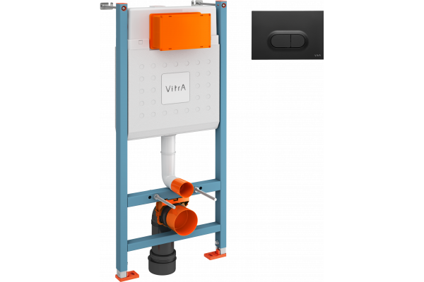 Система инсталляции для унитазов VitrA V-Fix Core 732-5800-01 с кнопкой смыва 740-0511 черной матовой