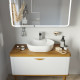 Мебель для ванной VOQ Maestro 100 ultra white&natural walnut