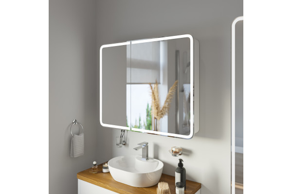 Мебель для ванной VOQ Maestro 100 ultra white&natural walnut