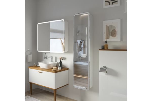 Мебель для ванной VOQ Maestro 100 ultra white&natural walnut