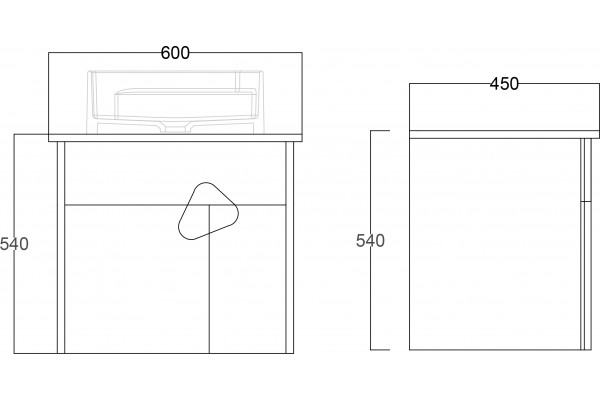 Мебель для ванной VOQ Sense 60, ultra white&natural oak