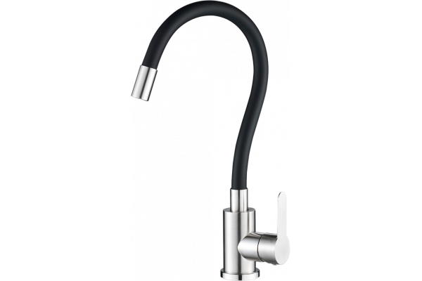 Смеситель для кухни WesnaArt Eko EKO05-140 с гибким изливом, сатин, черный