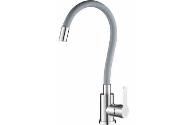 Смеситель для кухни WesnaArt Eko EKO05-141 с гибким изливом, сатин, серый